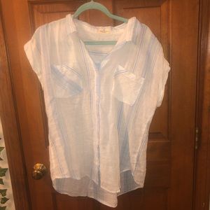 Striped button-down blouse